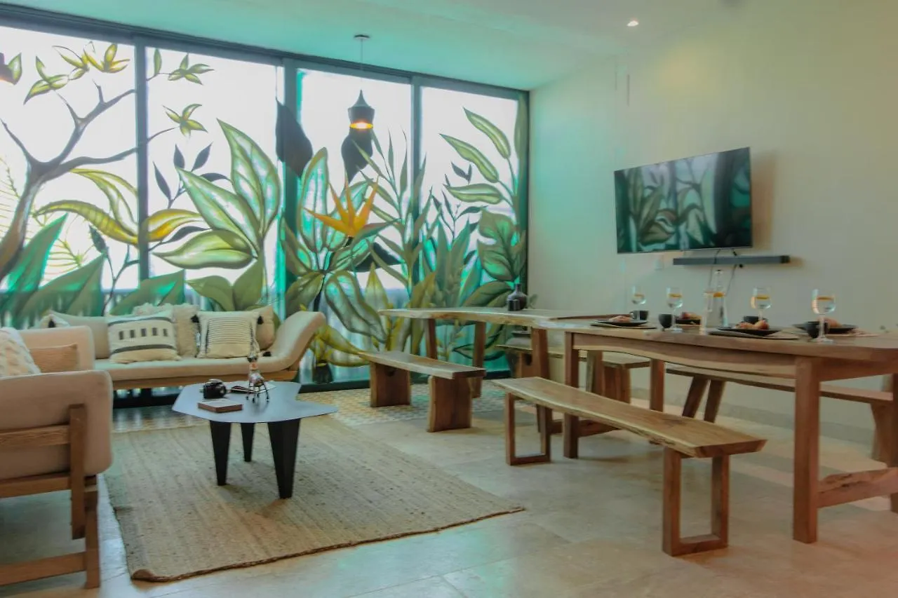דירה טולום Ph-4-Groups 3Br Priv-Rooftop 18Pax @Aldea Zama מקסיקו